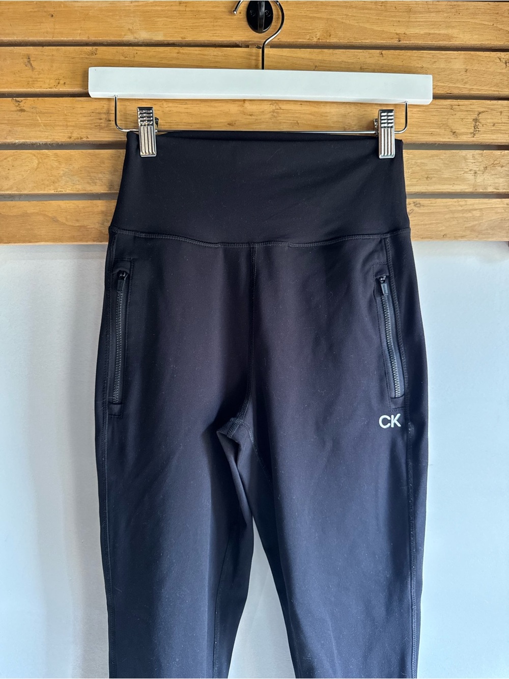 Calvin Klein Black Active Leggings with Zip Pockets